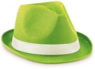 Obrázek Jasně zelený polyesterový klobouk s bílou stuhou