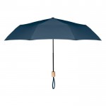 Obrázek Tmavě modrý skládací deštník s dřevěným držadlem