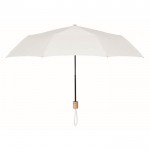 Obrázek Bílý skládací deštník s dřevěným držadlem