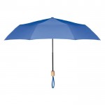 Obrázek Světle modrý skládací deštník s dřevěným držadlem