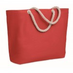 Obrázek Červená taška z bavlny, kroucené držadlo